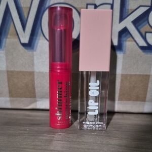 Bath & Body Works Candy Apple Shimmer Lip Balm & Crystal Clear Lip Oil